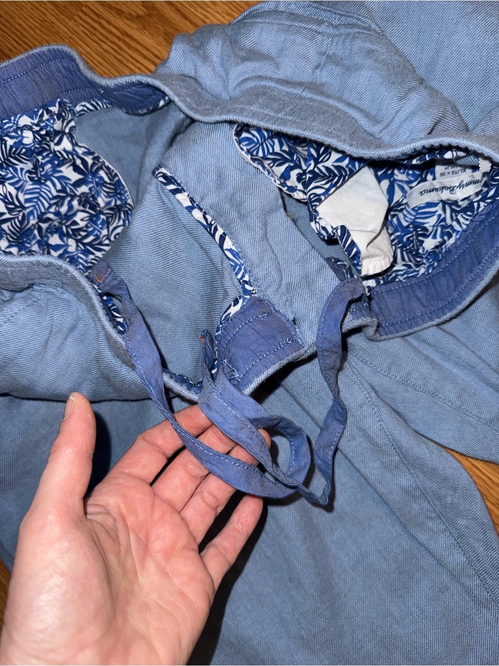 Tommy bahama Light Blue Men's Casual Cotton-Linen Pants XL preppy beach vacay - Picture 6 of 9